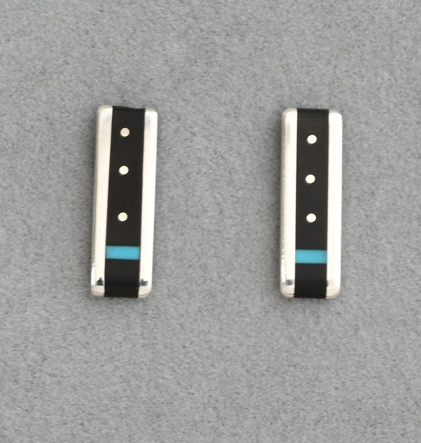 Earrings with Rectangular Inlay by Jimmy Poyer