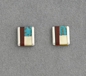 Earrings with Square Inlay by Jimmy Poyer