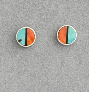 Earrings with Round Inlay by Jimmy Poyer