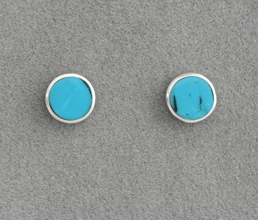 Earrings with Round Inlay by Jimmy Poyer