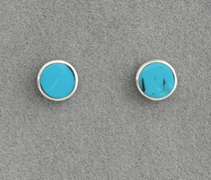 Earrings with Round Inlay by Jimmy Poyer