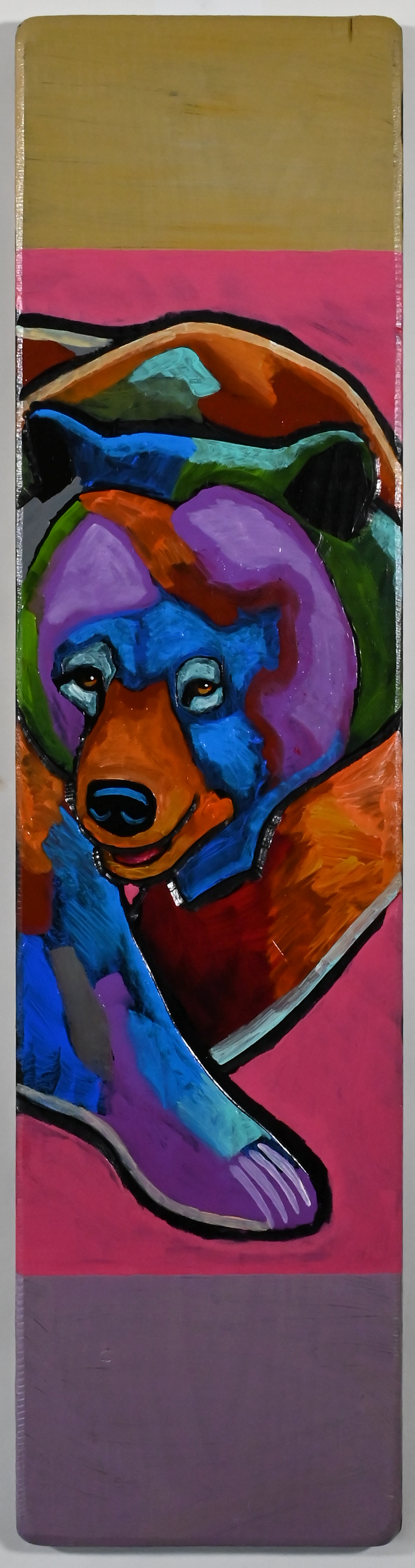 "Happy Grizzly" Acrylic on Board by Leland Holiday