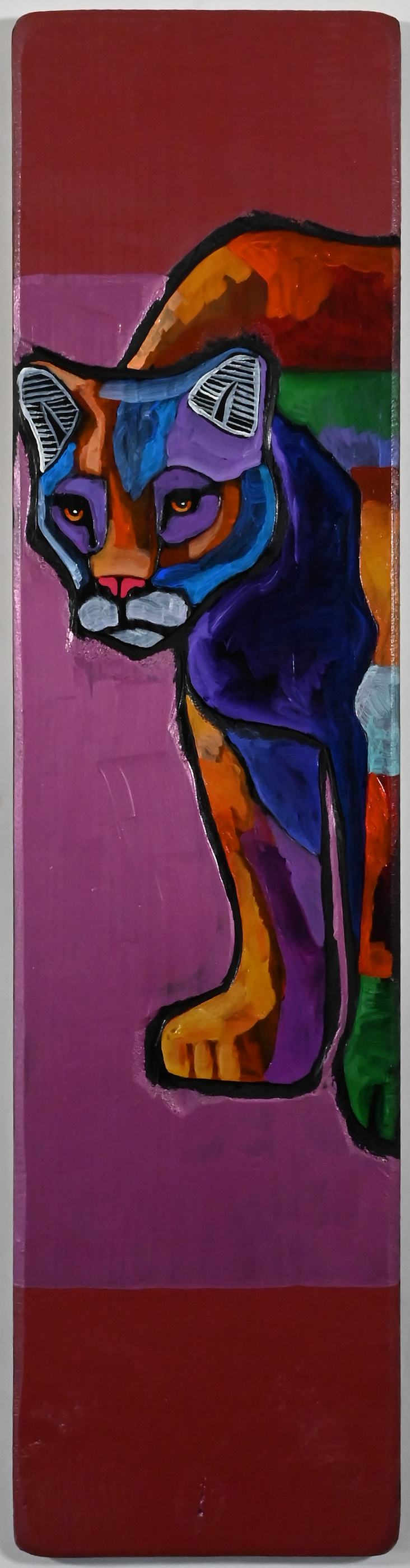 "Cougar" Acrylic on Board by Leland Holiday