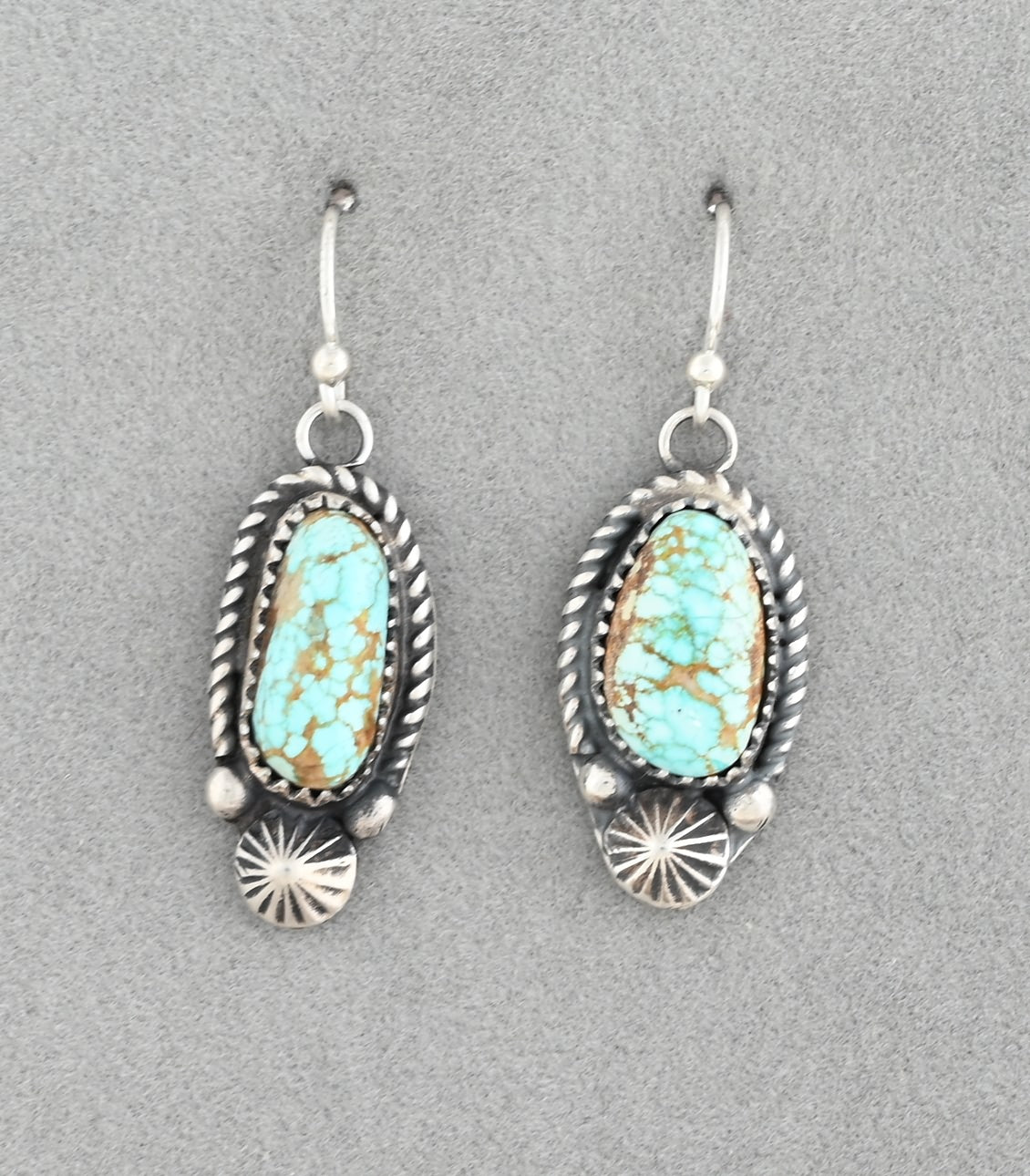 Native American Important Jeanette Dale Sterling Silver Oval Turquoise Ring Native American Important Jeanette Dale Sterling Silver Oval Turquoise Ring