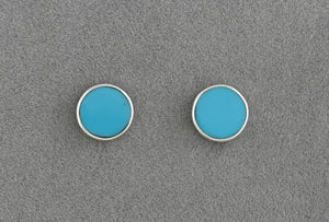 Earrings with Small Round Turquoise Studs by Jimmy Poyer