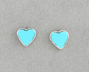 Earrings with Turquoise Heart Studs by Jimmy Poyer