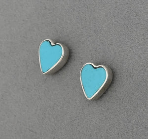 Earrings with Turquoise Heart Studs by Jimmy Poyer