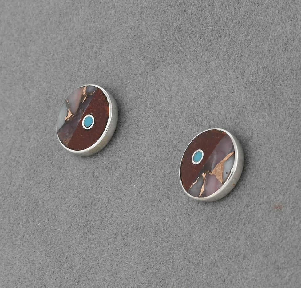 Earrings with Round Studs by Jimmy Poyer