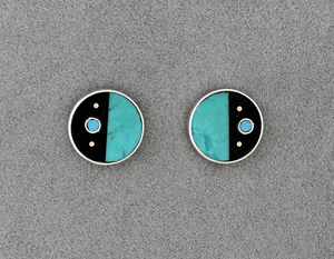 Earrings with Round Studs by Jimmy Poyer