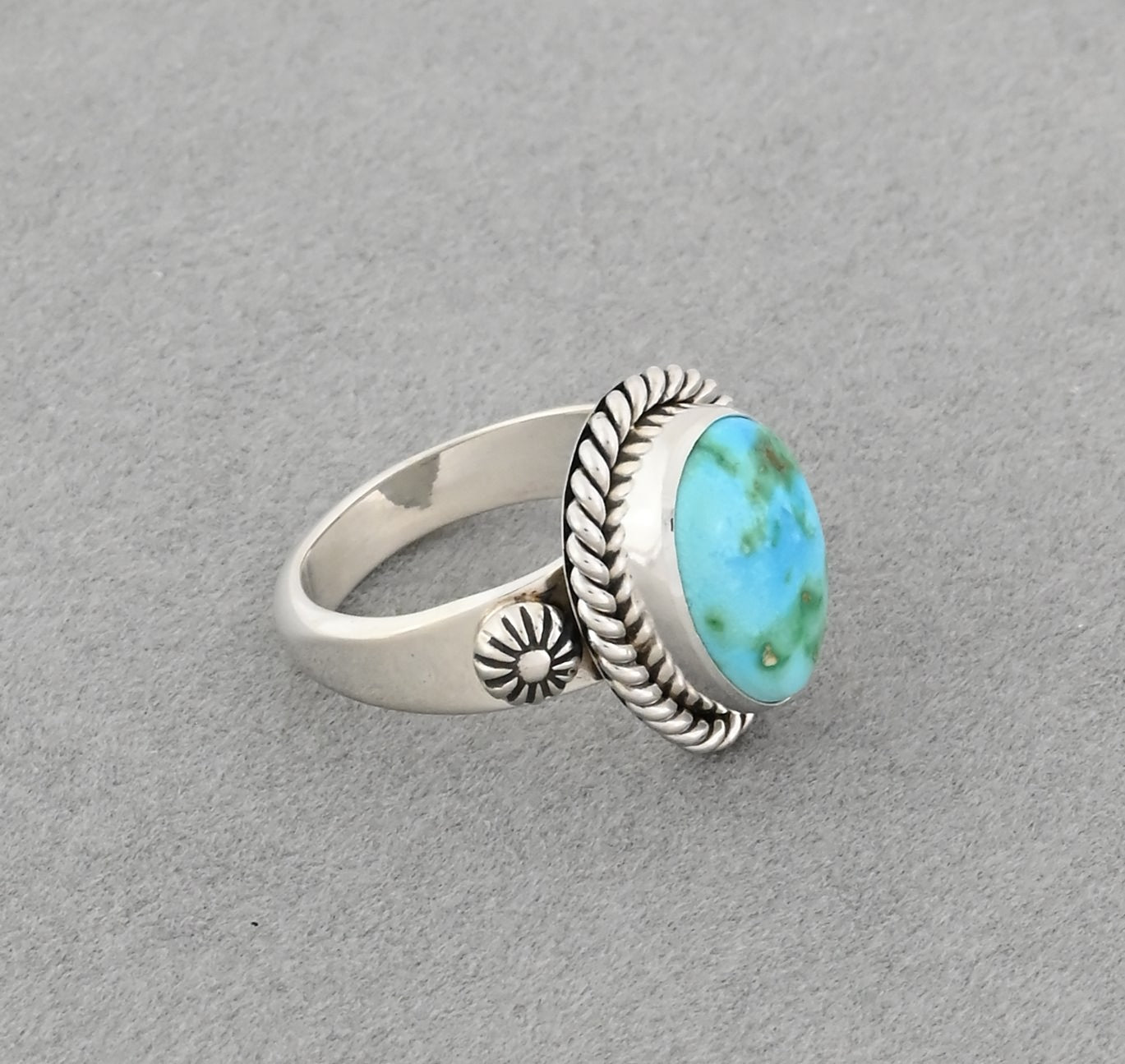 Ring with Sonoran Gold Turquoise by Artie Yellowhorse