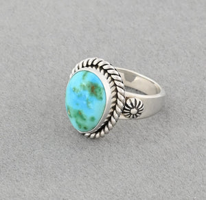 Ring with Sonoran Gold Turquoise by Artie Yellowhorse