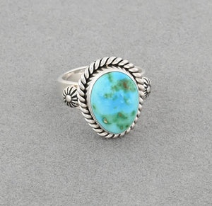 Ring with Sonoran Gold Turquoise by Artie Yellowhorse