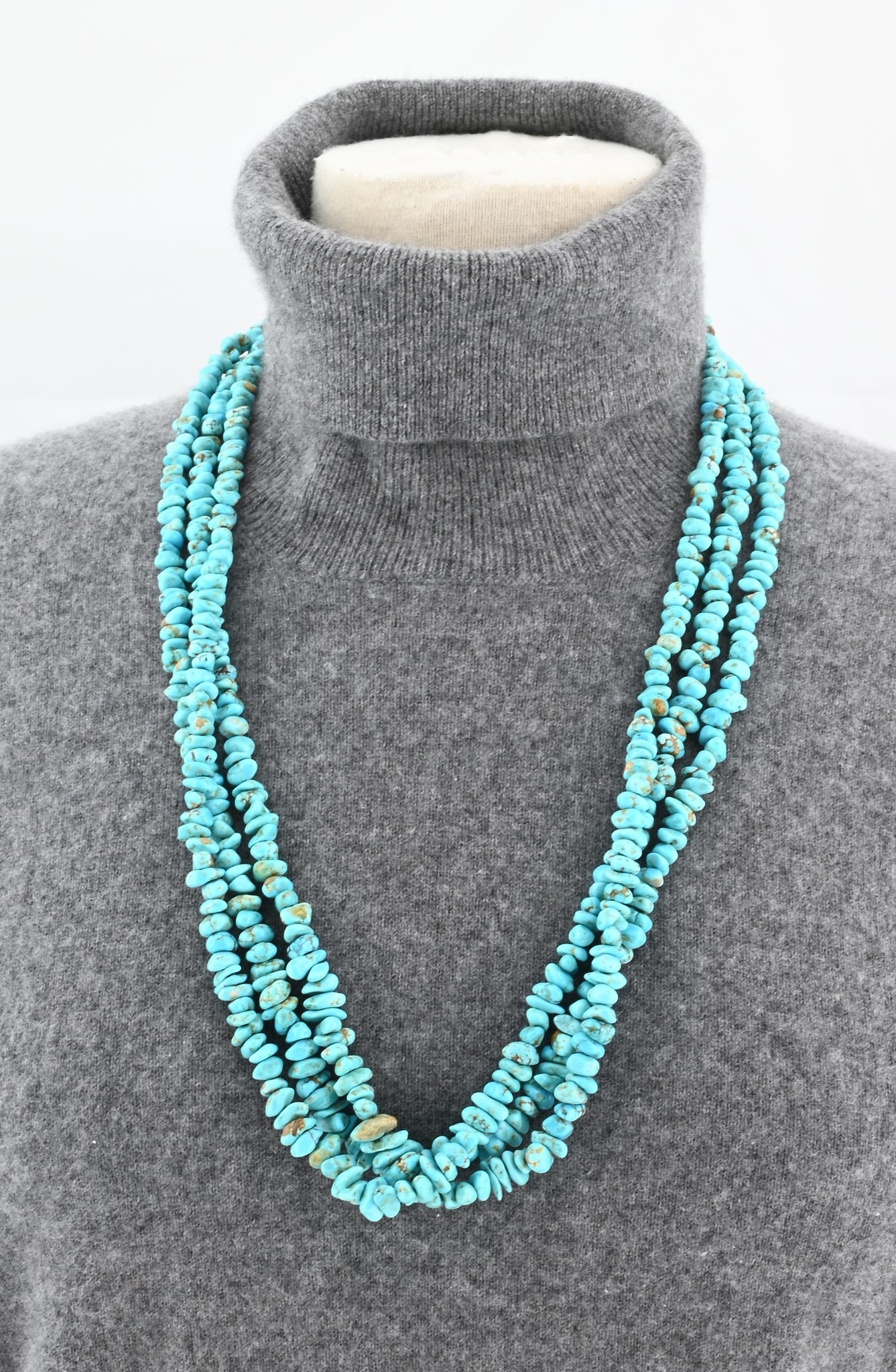 Necklace with #8 Turquoise Nuggets