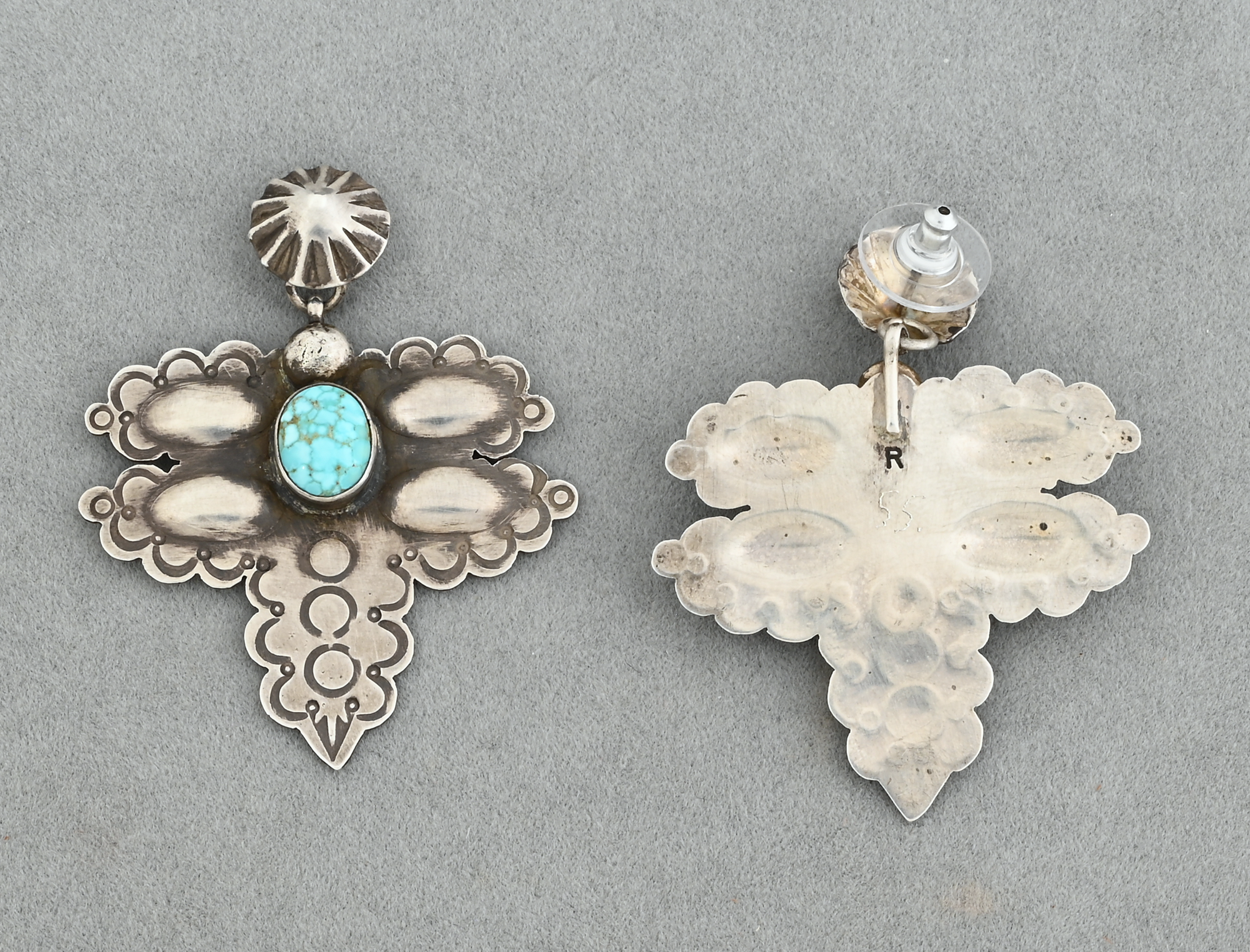 Earrings with Dragon Flies and #8 Turquoise
