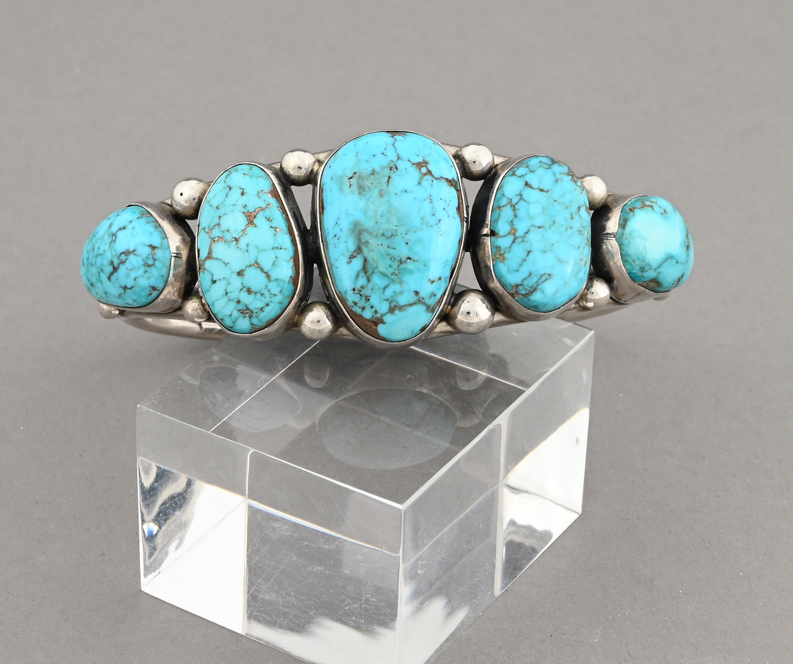 Cuff Bracelet with Cheyenne Turquoise by Guy Hoskie