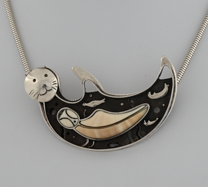 Female Sea Otter Pin/Pendant by Denise Wallace #184