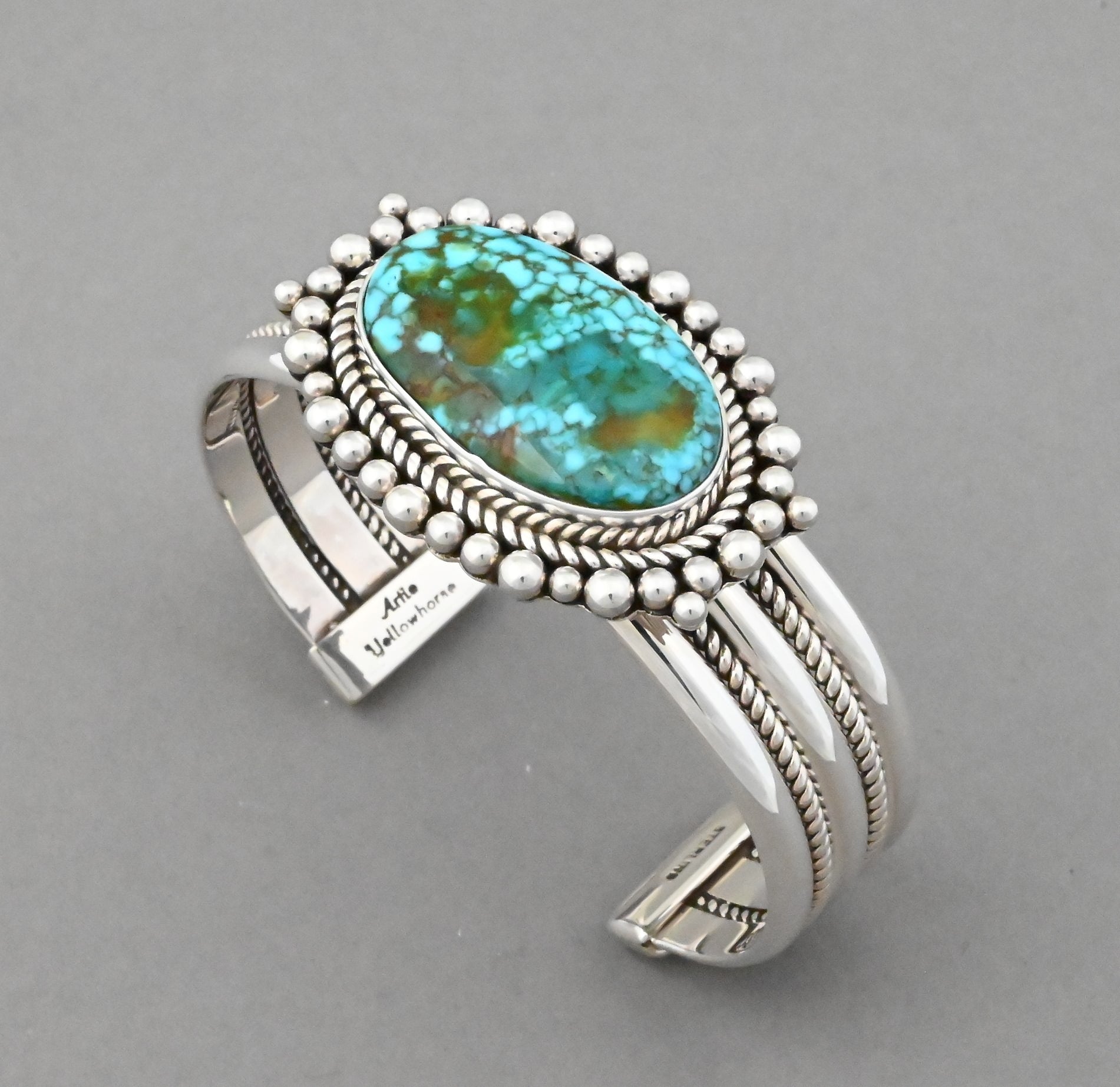 Bracelet with Kingman Turquoise by Artie Yellowhorse