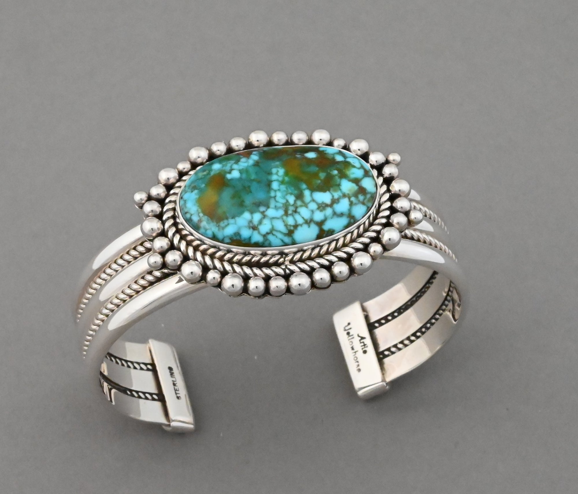 Bracelet with Kingman Turquoise by Artie Yellowhorse