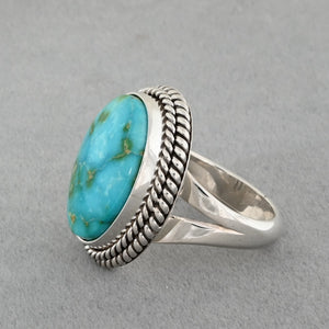 Ring with Sonoran Turquoise by Artie Yellowhorse