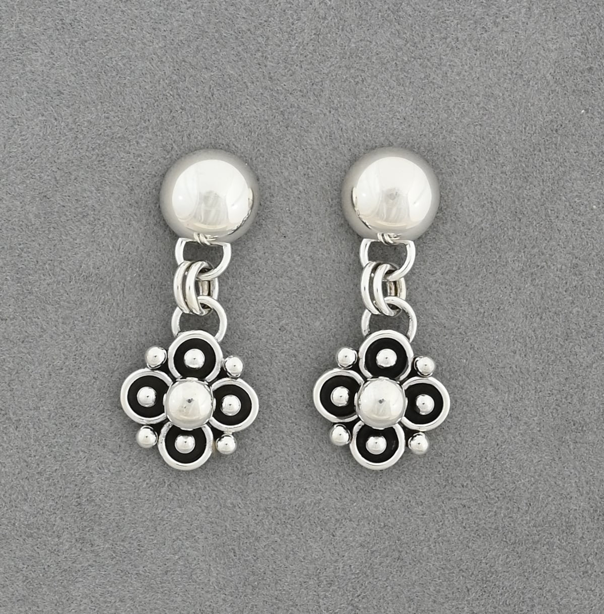 Earrings with Flower Drops by Artie Yellowhorse