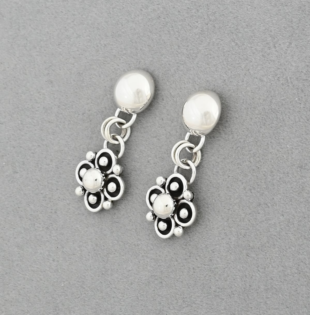 Earrings with Flower Drops by Artie Yellowhorse