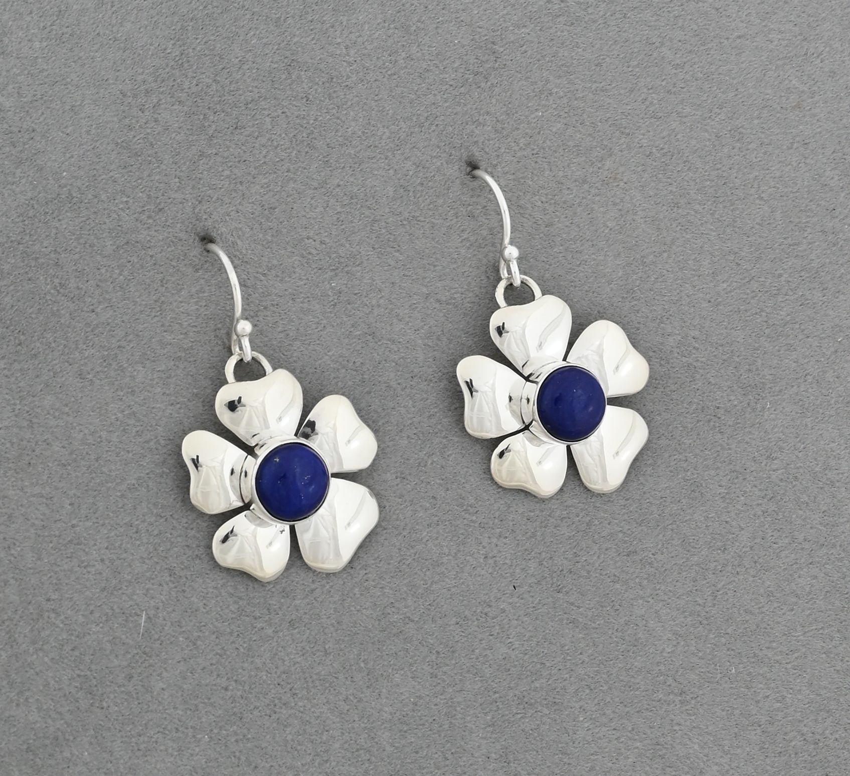 Earrings with Flower Petal and Lapis Lazuli by Artie Yellowhorse