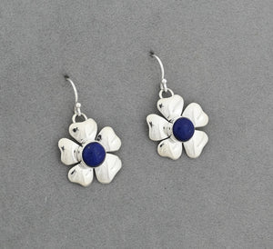 Earrings with Flower Petal and Lapis Lazuli by Artie Yellowhorse