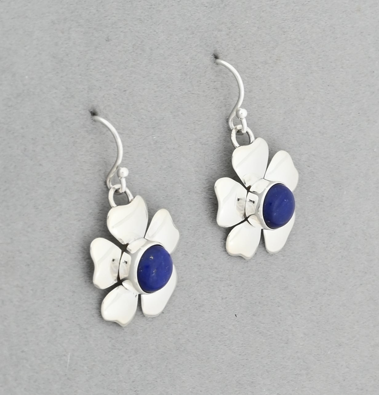 Earrings with Flower Petal and Lapis Lazuli by Artie Yellowhorse
