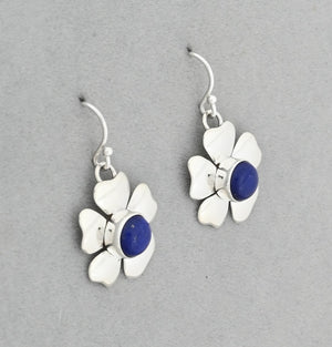 Earrings with Flower Petal and Lapis Lazuli by Artie Yellowhorse