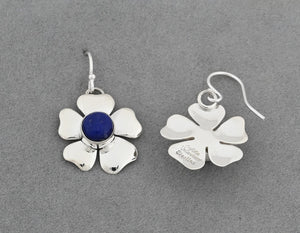 Earrings with Flower Petal and Lapis Lazuli by Artie Yellowhorse