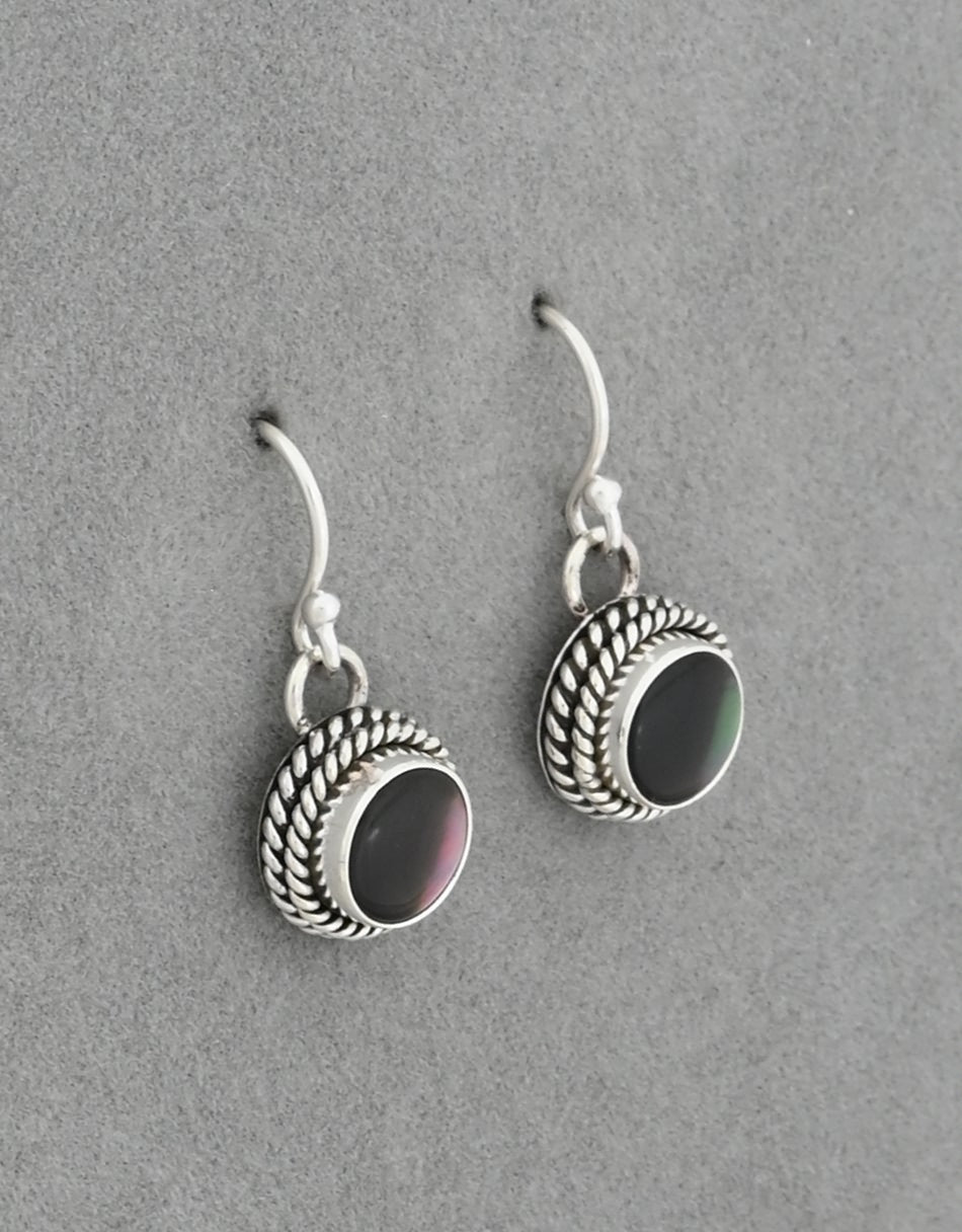 Earrings with Abalone Drops by Artie Yellowhorse (Small!)