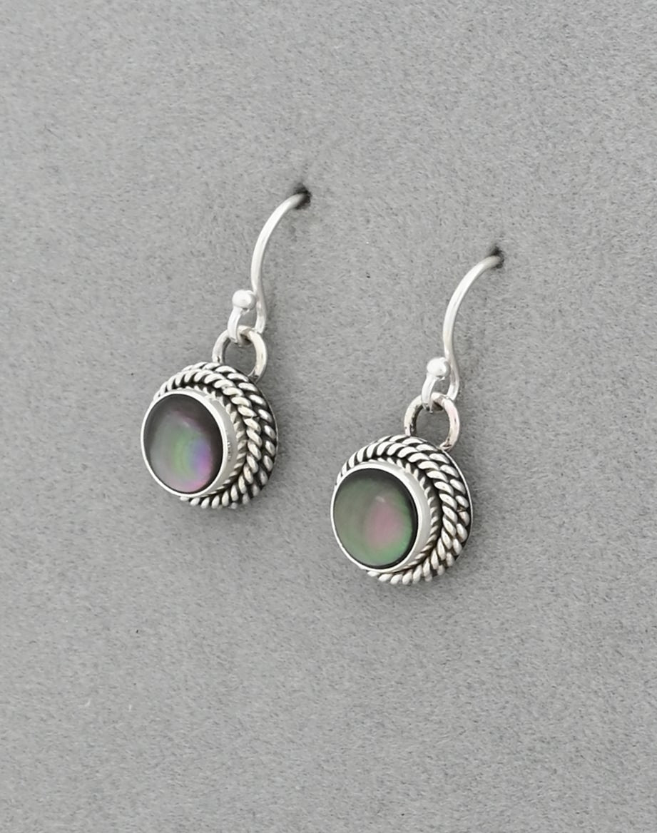 Earrings with Abalone Drops by Artie Yellowhorse (Small!)