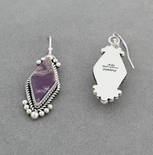 Earrings with Agua Nueva Agate by Artie Yellowhorse