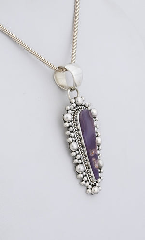 Pendant with Agua Nueva Agate by Artie Yellowhorse