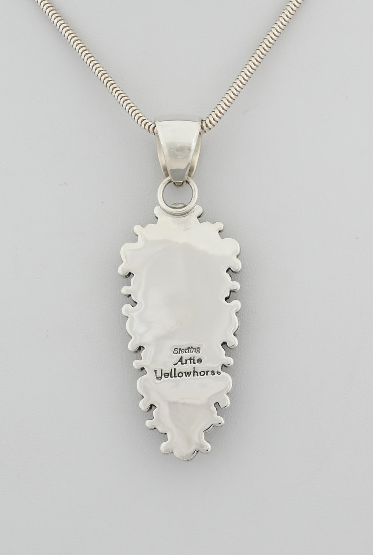 Pendant with Agua Nueva Agate by Artie Yellowhorse