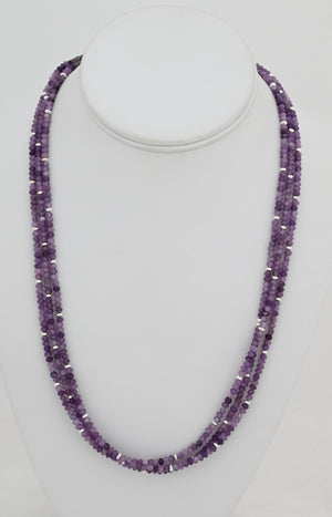 Necklace with Lepidolite Beads by Desiree Yellowhorse