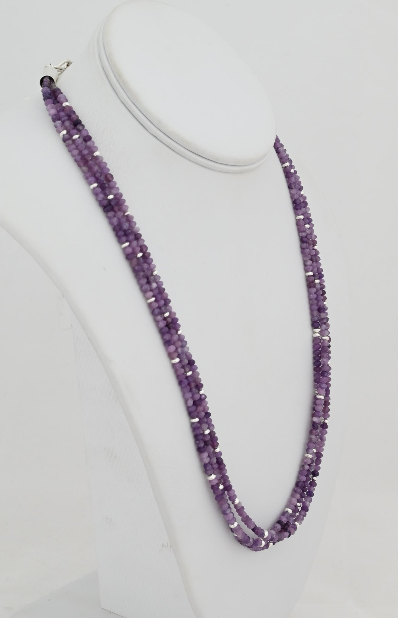 Necklace with Lepidolite Beads by Desiree Yellowhorse