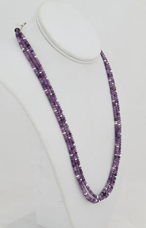 Necklace with Lepidolite Beads by Desiree Yellowhorse