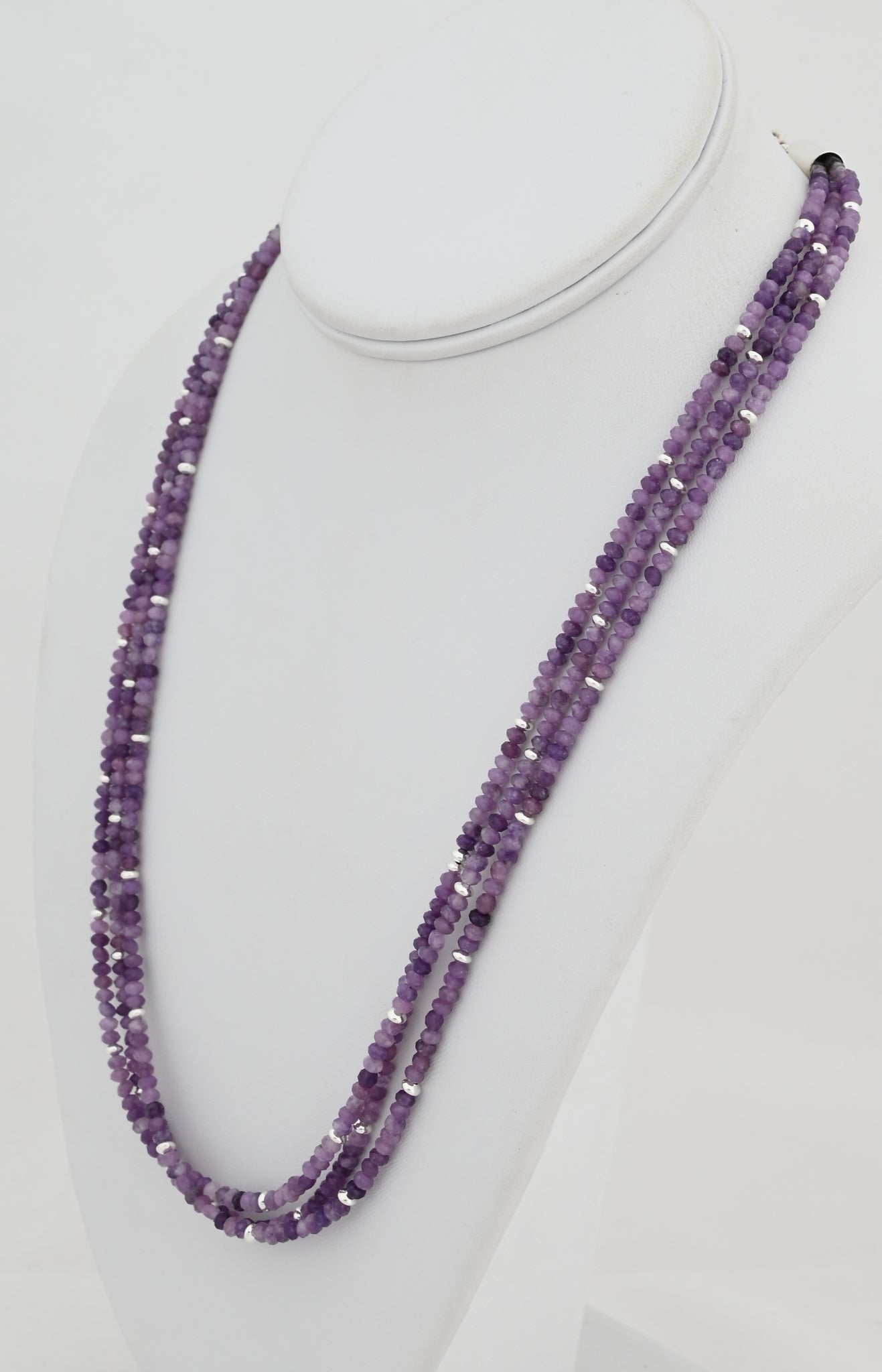 Necklace with Lepidolite Beads by Desiree Yellowhorse