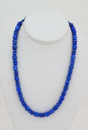 Necklace with Dark Denim Lapis Beads by Desiree Yellowhorse