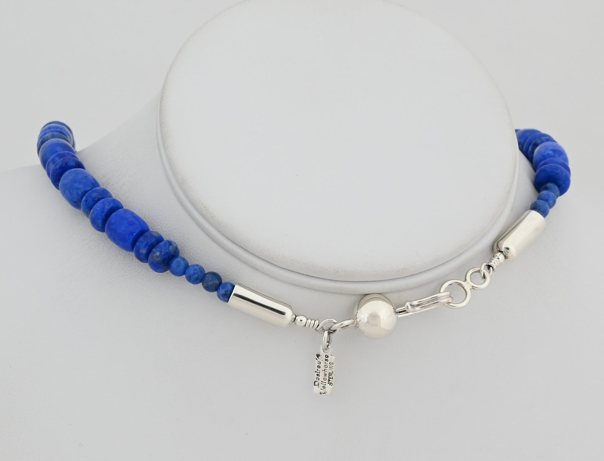 Necklace with Dark Denim Lapis Beads by Desiree Yellowhorse