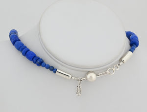 Necklace with Dark Denim Lapis Beads by Desiree Yellowhorse