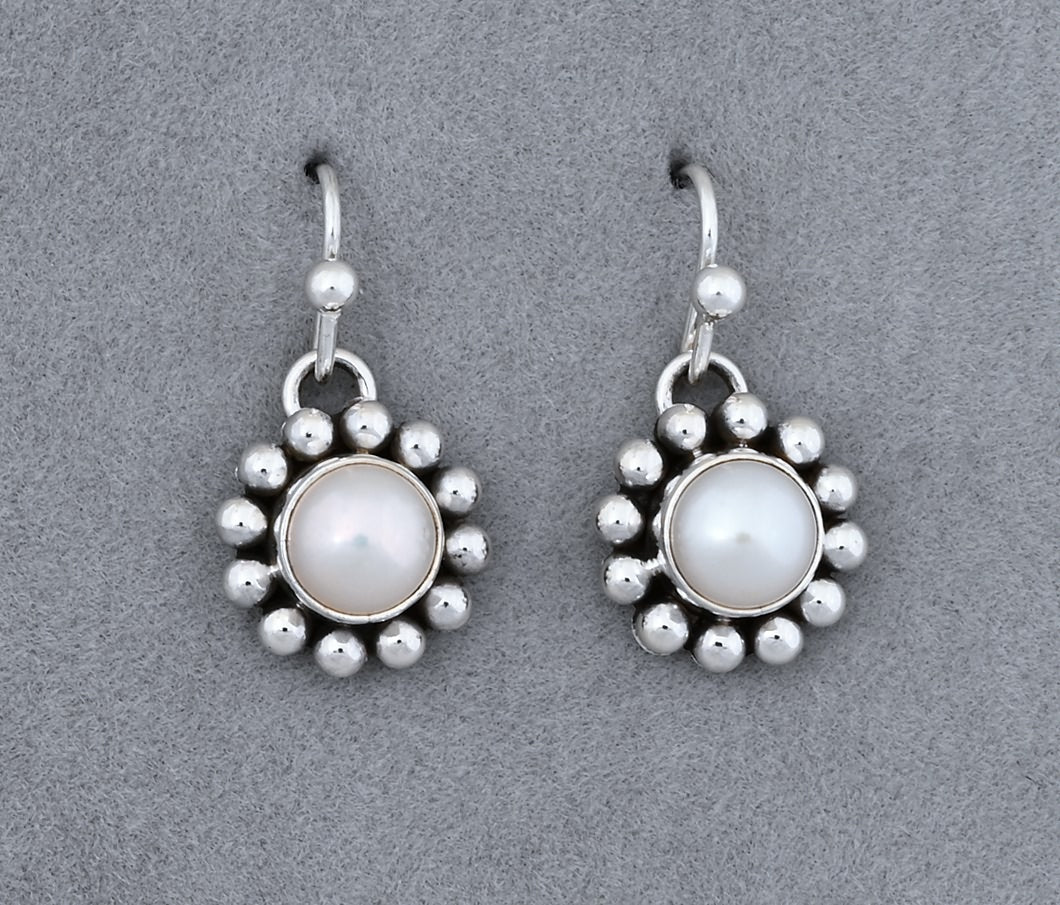 Earrings with Freshwater Pearls by Arie Yellowhorse