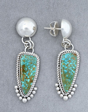 Earrings with Kingman Turquoise by Artie Yellowhorse