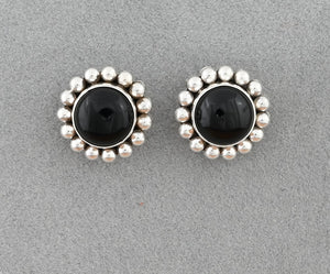 Earrings with Black Onyx on posts by Artie Yellowhorse