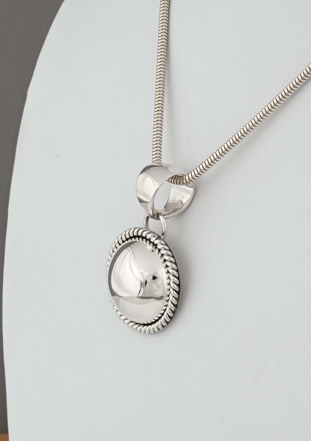 Pendant with Sterling Silver Dome by Artie Yellowhorse Long Ago