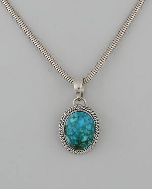 Pendant with Kingman Turquoise by Artie Yellowhorse