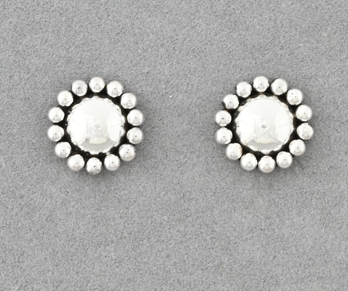 Earrings, Small Domes with Dots by Artie Yellowhorse