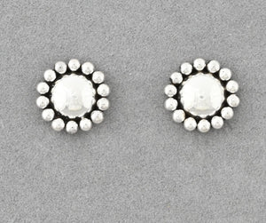 Earrings, Small Domes with Dots by Artie Yellowhorse