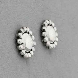 Earrings, Small Domes with Dots by Artie Yellowhorse